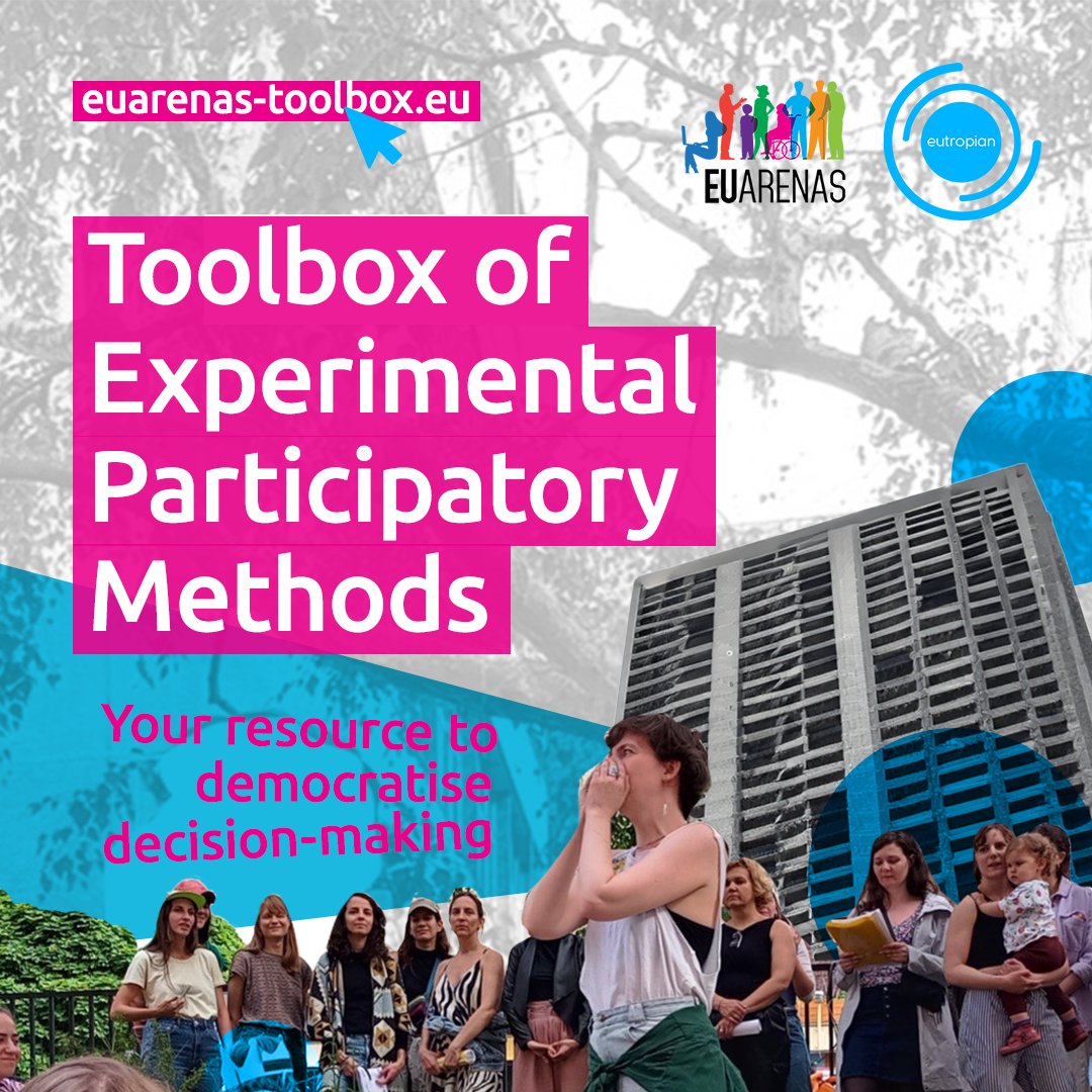 🎉 Launching the EUARENAS Toolbox of Experimental Participatory Methods!

 Enhance decision-making with:
🌍 Inclusive governance methods
🤝 Engaging marginalised voices 
🛠️ Tools &amp; best practices
🧠 Learning for all 
✊ Promoting binding decisions

➡️ euarenas-toolbox.eu