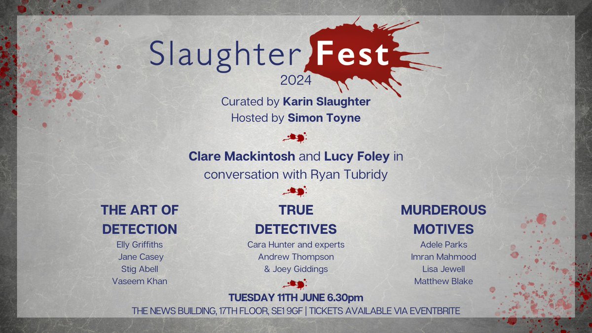 🖤SLAUGHTERFEST RETURNS!🖤 📅 Tuesday 11th June ⏰ 6.30pm 📍 17th Floor, News Building, 1 London Bridge Street SE1 9GF We are so thrilled to announce a phenomenal line-up for our 5th year. Tickets are on sale now via Eventbrite – link in bio - GO GO GO! #slaughterfest2024