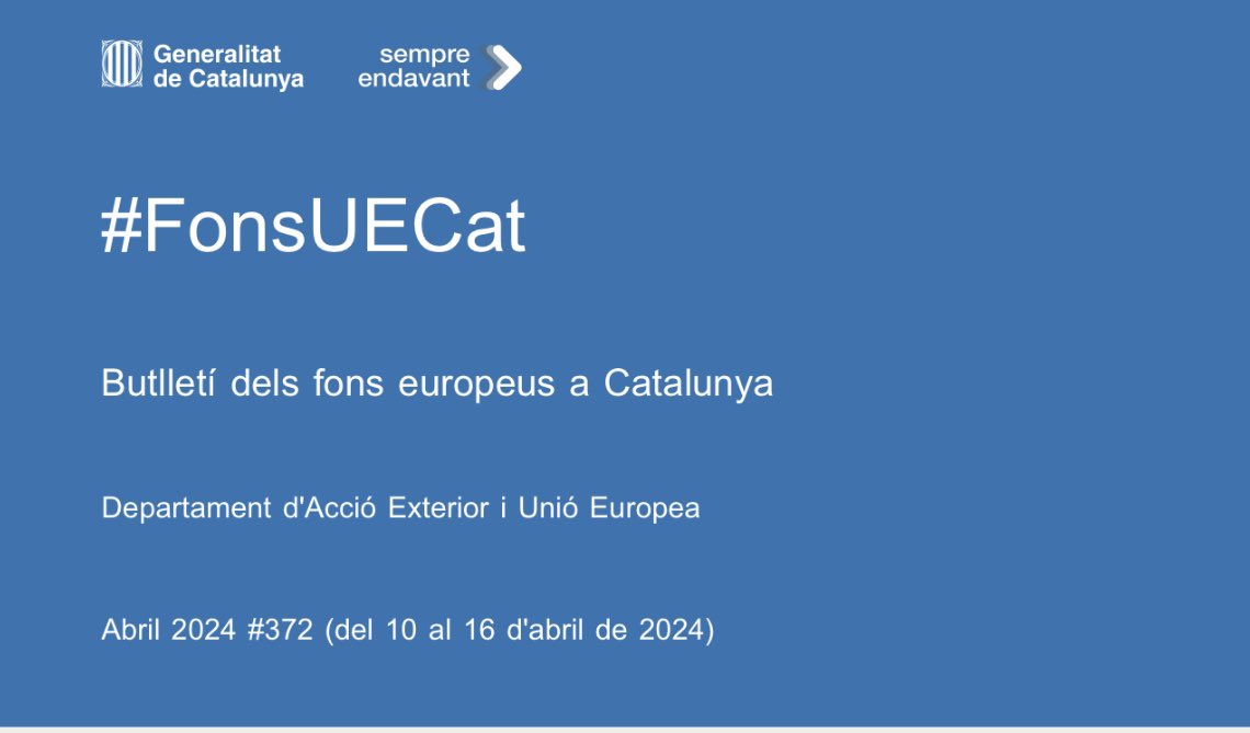 arcaruralcat's tweet photo. Nou butlletí #FonsUECat 3⃣7⃣2⃣

➡️https://t.co/Qjir0wpbSV

I també:
🔹 Actualitat
🔹 Convocatòries
🔹 NGEU

@FonsUECat https://t.co/kY9xIlFlrN