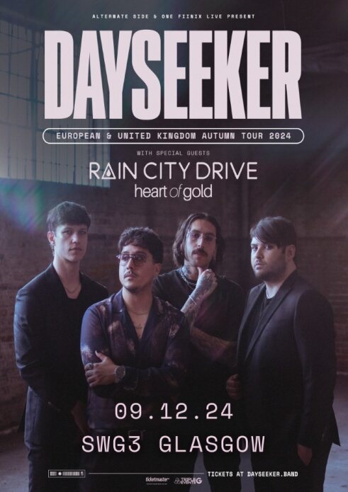 American post-hardcore band formed in Orange County, California @dayseeker @SWG3glasgow On sale now 🎟️t-s.co/days0 @scottishmetal @WhatsOnGlasgow