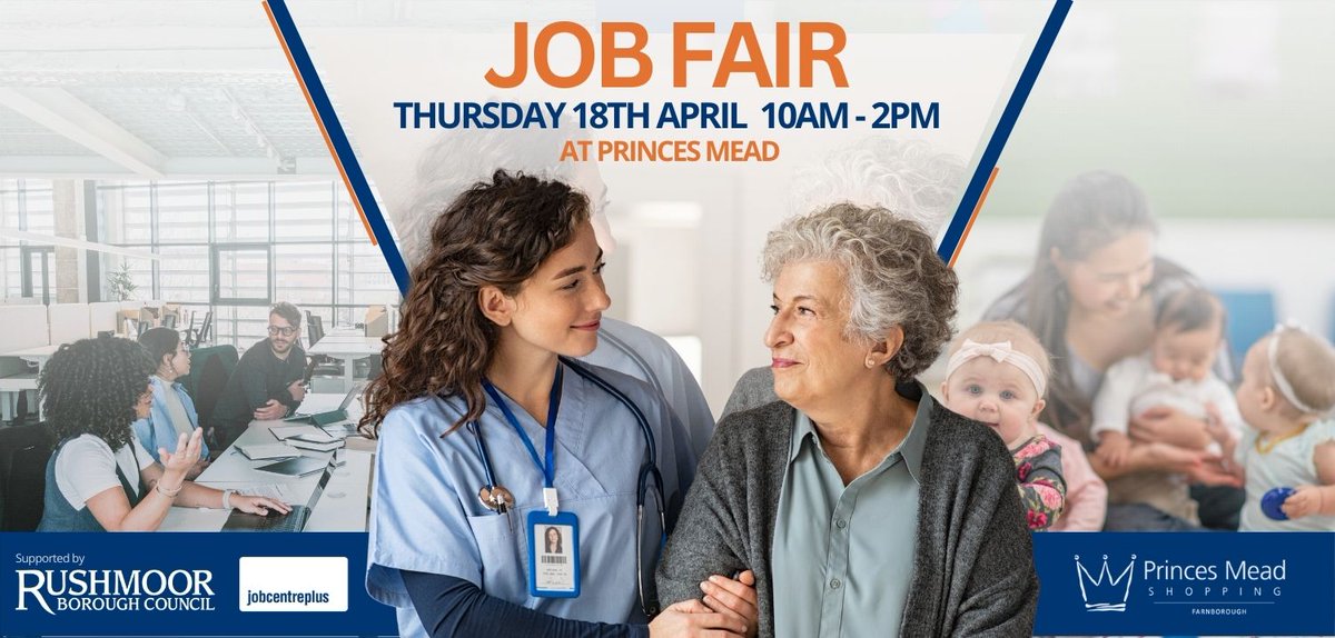 Looking for a new job? Then, why not drop in to the annual Farnborough Job Fair tomorrow! If you want to find a new full or part time role, find out more about apprenticeships and further learning, just drop in anytime between 10am and 2pm. For more info: ow.ly/1vFk50RhRYp