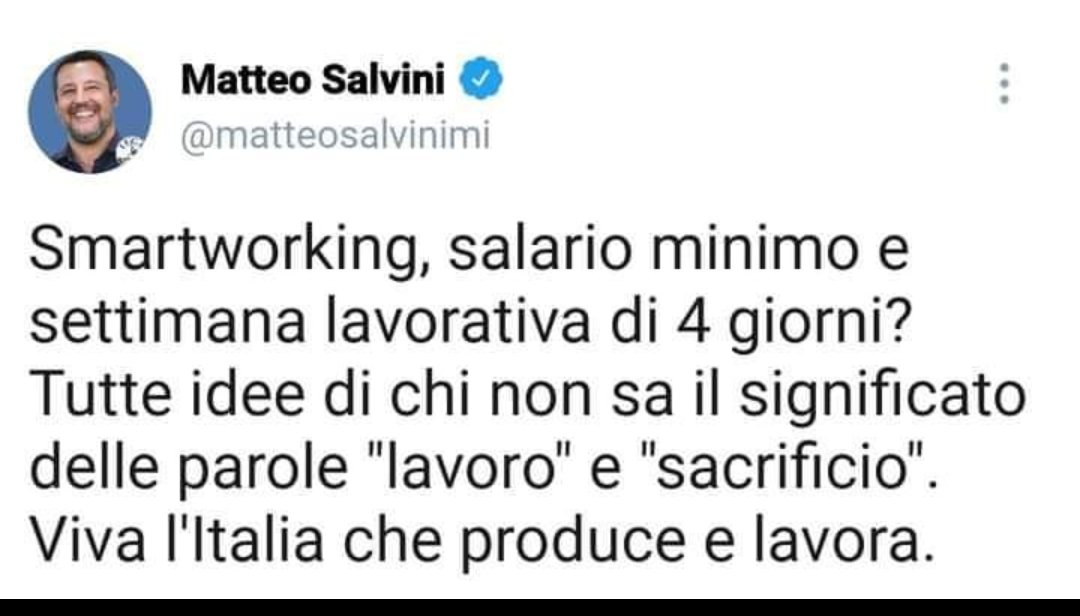 baffi_francesco's tweet photo. Quando un coglione che non ha mai lavorato un giorno in tutta la sua vita ci dice cosa dobbiamo o non dobbiamo fare.
#SalviniPagliaccio https://t.co/CY9VbvHjK5
