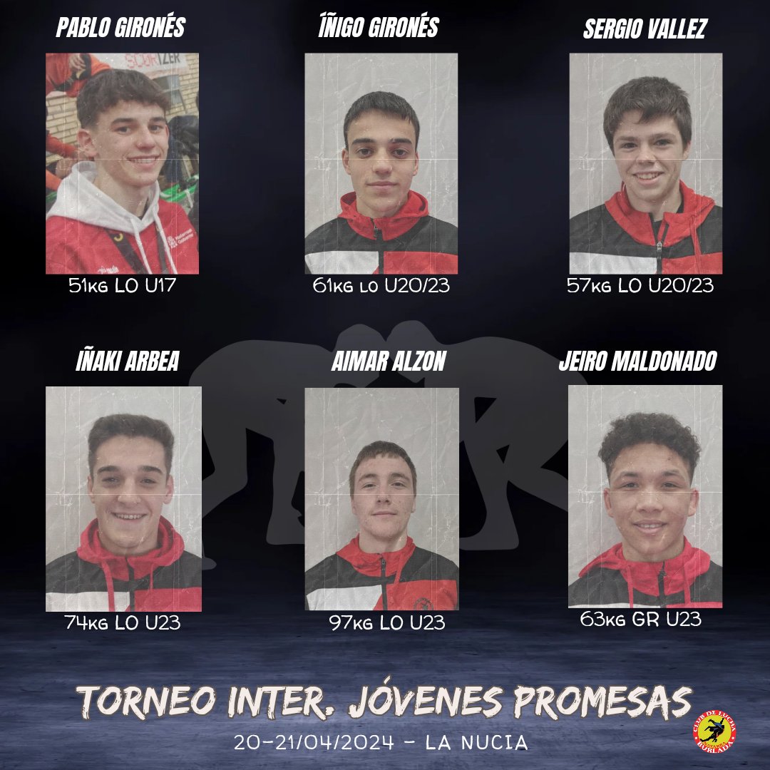 El 20 y 21 de abril 6 de nuestros deportistas van a participar en el Torneo inter. Jóvenes promesas en La Nucia. 
Al finalizar la competición 4 de ellos se van a desplazar al CAR de Murcia para participar en la concentración internacional que se va a celebrar del 21-26 de abril