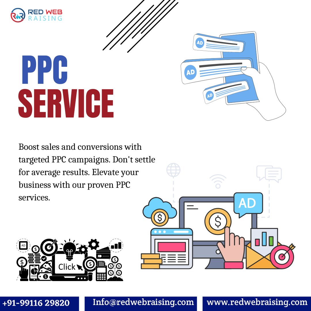 Boost sales and conversions with targeted PPC campaigns. Don't settle for average results. Elevate your business with our proven PPC services. Get in touch today and watch your business roar! Visit redwebraising.com!
.
.
.
#website #websitedesigning #business