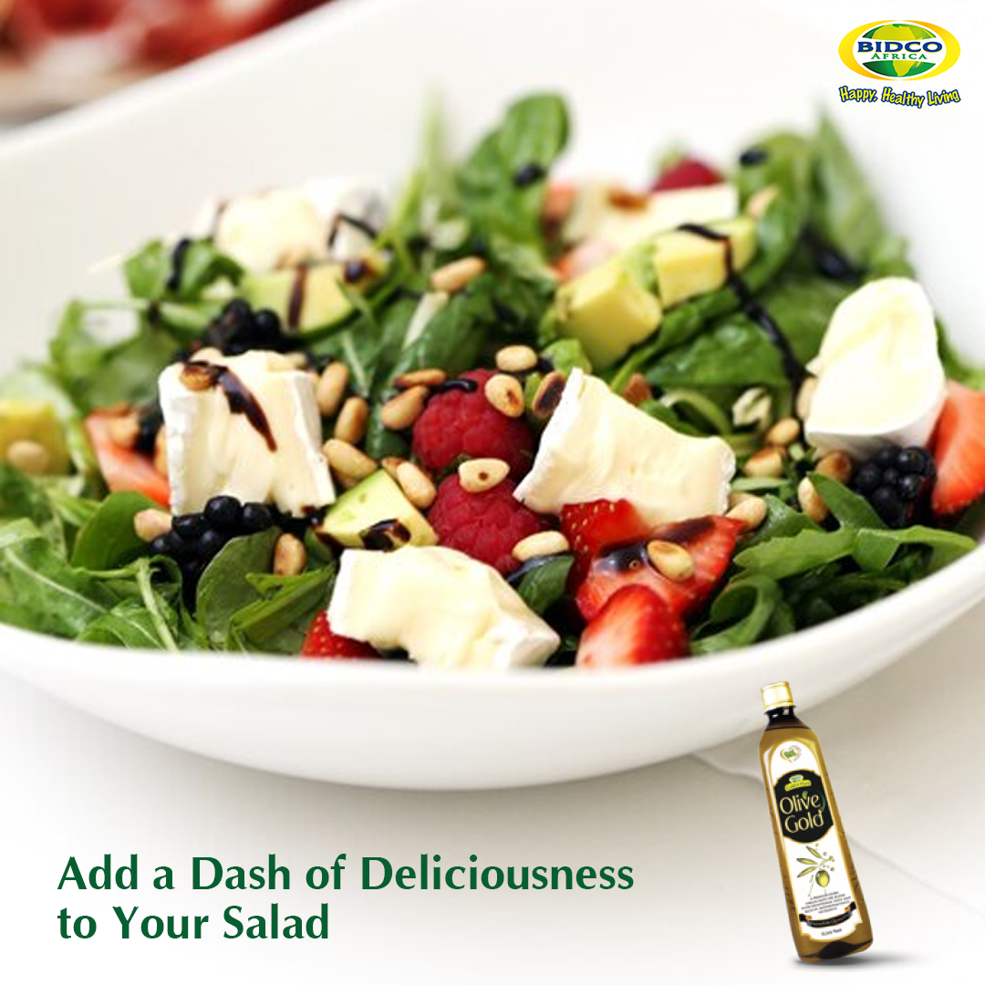 Transform your salads into culinary masterpieces with the perfect touch of Olive Gold. #SaladDressing #OliveGold #PremiumQuality #CookingOil #VirginOil