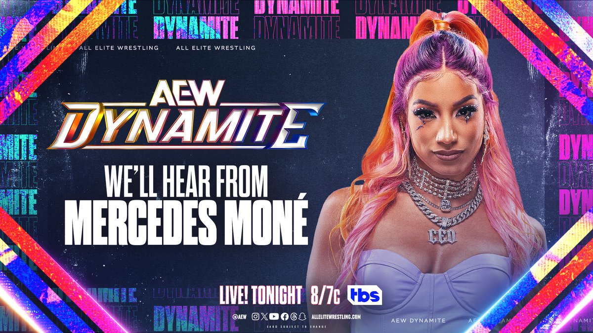 👂When the CEO speaks, everyone listens TONIGHT on #AEWDynamite, we'll hear from Mercedes Mone (@MercedesVarnado). With #AEWDynasty looming on the horizon, what will she have to say? Watch live on AEWplus.com *Available on #TrillerTV in select International markets