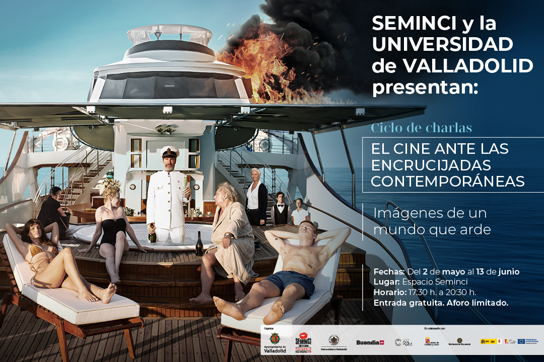 SEMINCI's tweet photo. 🔴 NOTICIA
🔥 Seminci y @UVa_es diseccionan la relación del cine de autor con las encrucijadas contemporáneas en el ciclo de charlas «Imágenes de un mundo que arde».
🎬 El cineasta José Luis Guerin inaugura el 2 de mayo en #EspacioSeminci esta actividad
+ https://t.co/j2Je8OFYfI https://t.co/2PSSBOWqYN