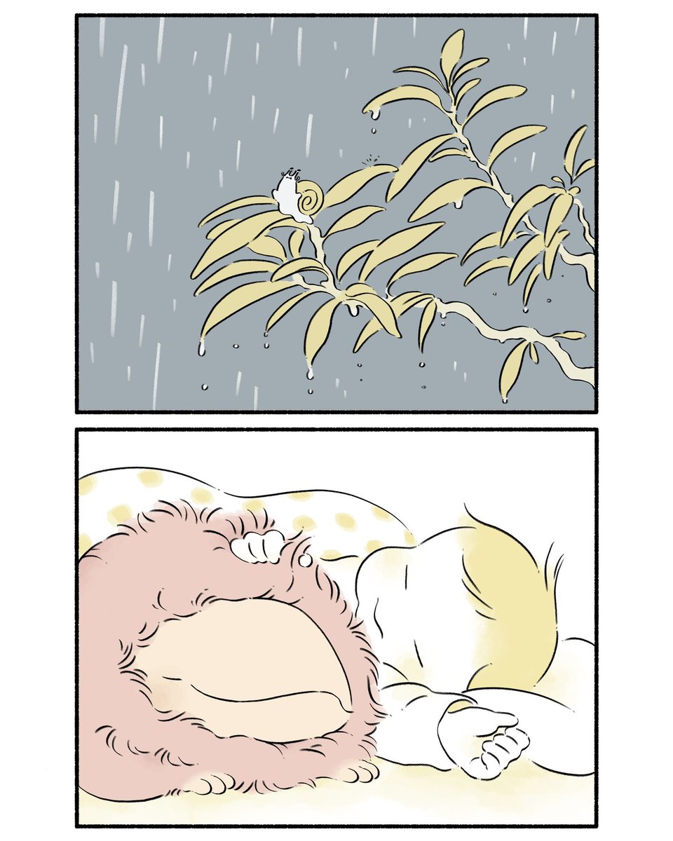 雨の日②
#漫画 #恐竜はじめました 