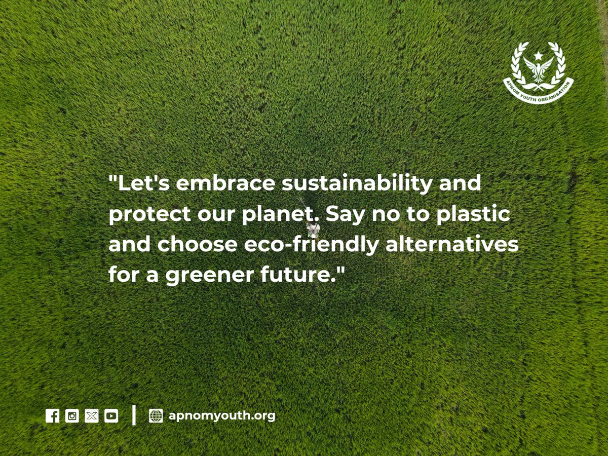 Join the movement for a greener future! 🌍 Say no to plastic and embrace eco-friendly alternatives. Together, we can protect our planet. #Sustainability #GoGreen