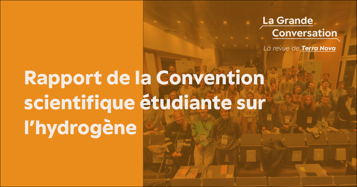 👥🌍50 étudiant(e)s scientifiques ont pris part à la 1ere #ConventionEtudiante à l'initiative d'@IESFfrance avec pour thématique l’#hydrogène et sa place dans notre société 💡Leur rapport final est à retrouver dans @_LaConversation de @_Terra_Nova ➡️lagrandeconversation.com/ecologie/rappo…