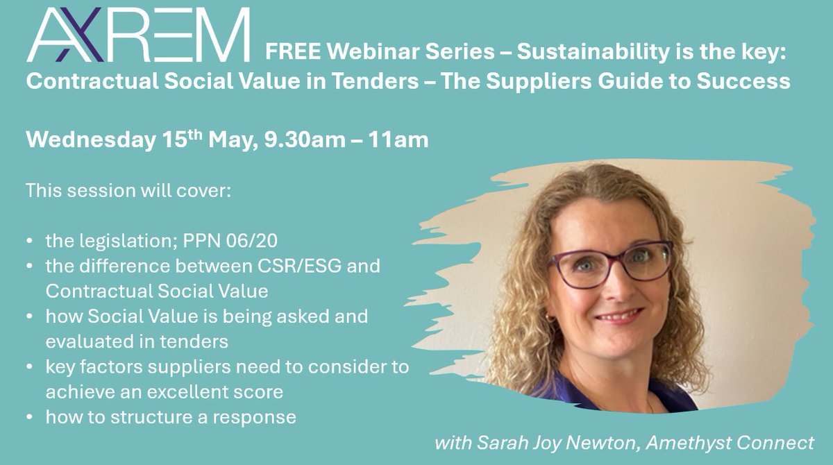 @_AXREM are hosting regular webinars to inform members on important industry topics, join us on Wednesday 15th May when Sarah Joy Newton from Amethyst Connect Ltd will be delivering the below webinar. If you are a member & would like to join email: melanie.johnson@axrem.org.uk
