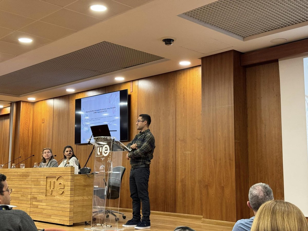 <a href="/NRS_ITC/">ITC Faculty | Natural Resources Department</a> has started its contribution to the 13th #EARSeL SIG workshop with <a href="/Haidi_Abdullah/">Haidi J. Abdullah</a> 's great presentation on Mapping Soil Microbiological Biodiversity Using Simulated CHIME Hyperspectral Data as part of the #BIOSPACE Project funded by <a href="/ERC_Research/">European Research Council (ERC)</a> <a href="/FacultyITC/">Faculty ITC | University of Twente</a> @LibITC