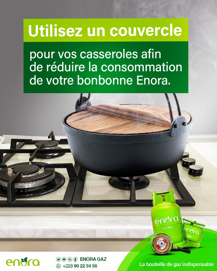 EnoraGaz's tweet photo. 😌 En plus, ce geste simple permet de cuire rapidement vos aliments et à moindre température.
Chers Enorables, dites-nous dans les commentaires si vous l’appliquez souvent.

Enora est la seule et unique bouteille de gaz avec indicateur de niveau au Togo. 😎 #Enora #Enoragaz https://t.co/6XamMOhauI
