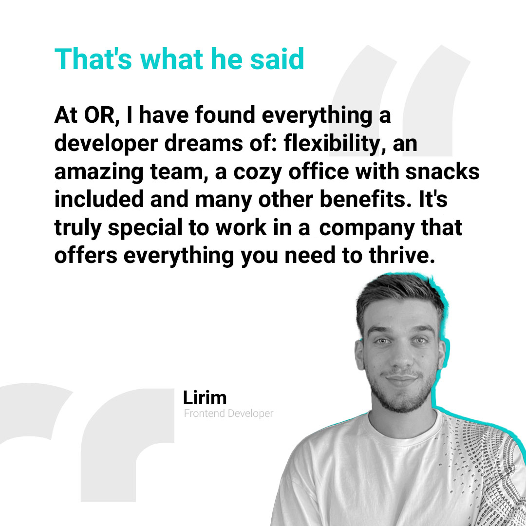 🌟 Meet Lirim, one of our talented Frontend Developers at OpenResearch! 🚀 We celebrate Lirim's valuable contributions to our team and the vibrant culture at OR!

#OpenResearch #EmployeeSpotlight #FrontendDeveloper