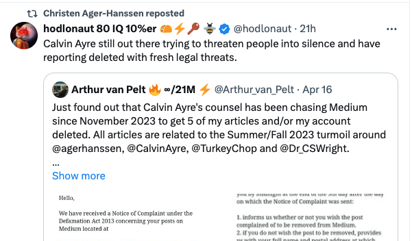 startupdefence's tweet photo. It's funny seeing @agerhanssen RTing posts condemning silencing critics who report on misdeeds when he's out there doing exactly the same to our little website... https://t.co/HZ6KboDCVJ