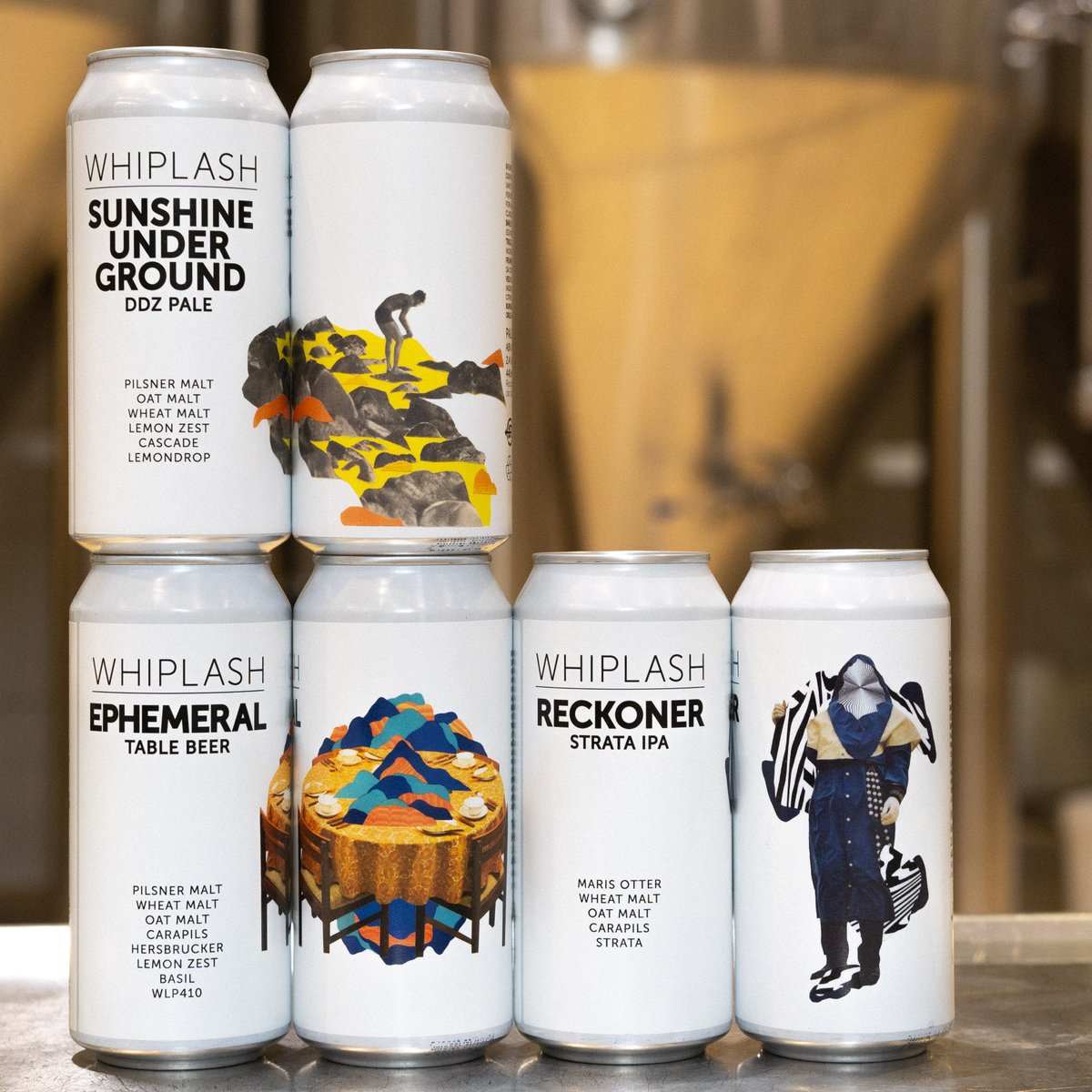 FRESH CANS Sunshine Under Ground. Ephemeral. Reckoner. Three absolute belters, freshly brewed and ready to ship today! Get your order in my midday and you'll have it for the weekend 🚚💨 whiplashbeer.com