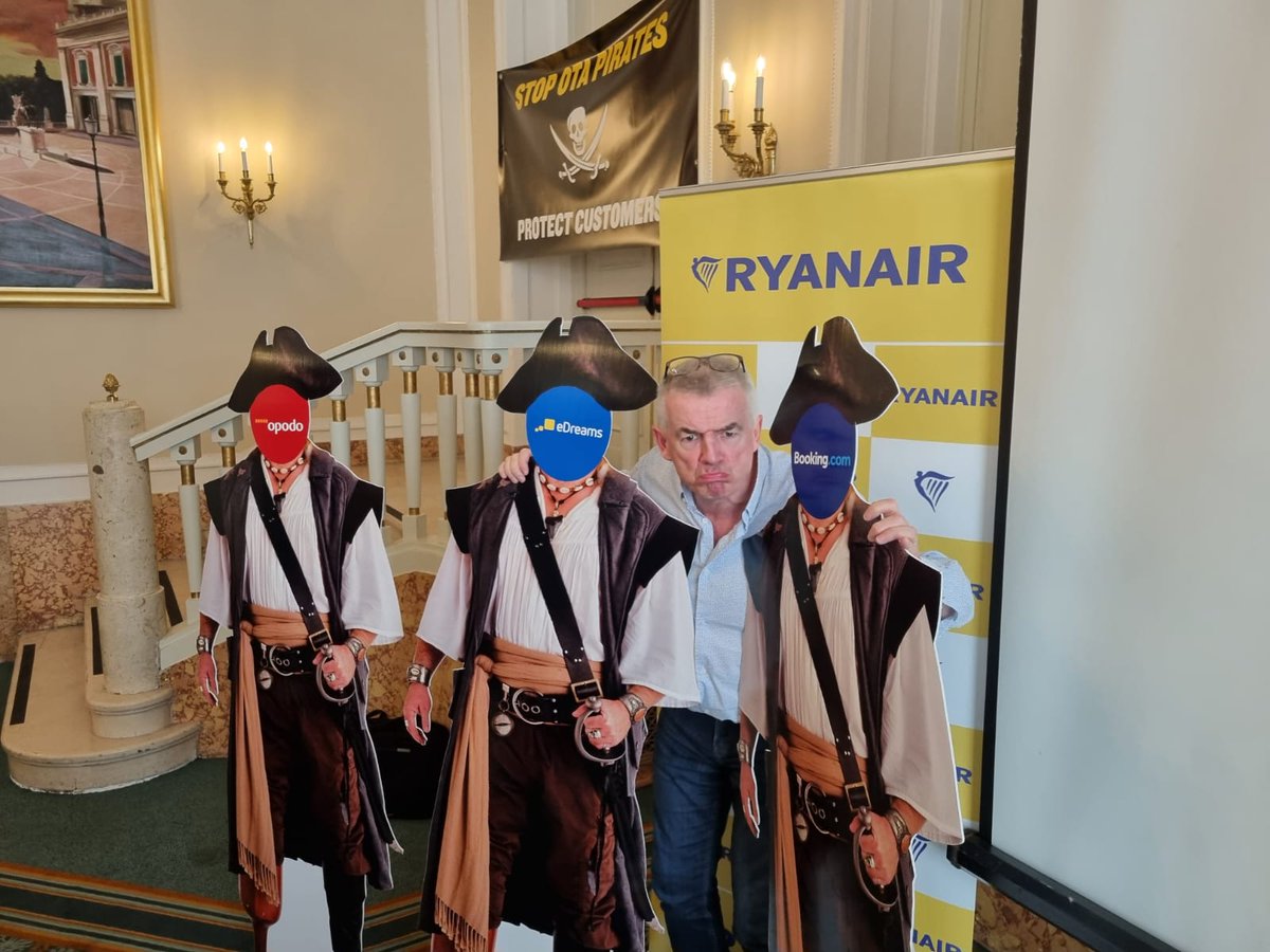 Never trust a pirate 🏴‍☠️ Today we’re in Rome, asking the AGCM to explain why it’s allowed itself to be misled by OTA Pirates like eDreams, Opodo & Booking.com. Read more 👇 corporate.ryanair.com/news/agcm-case…