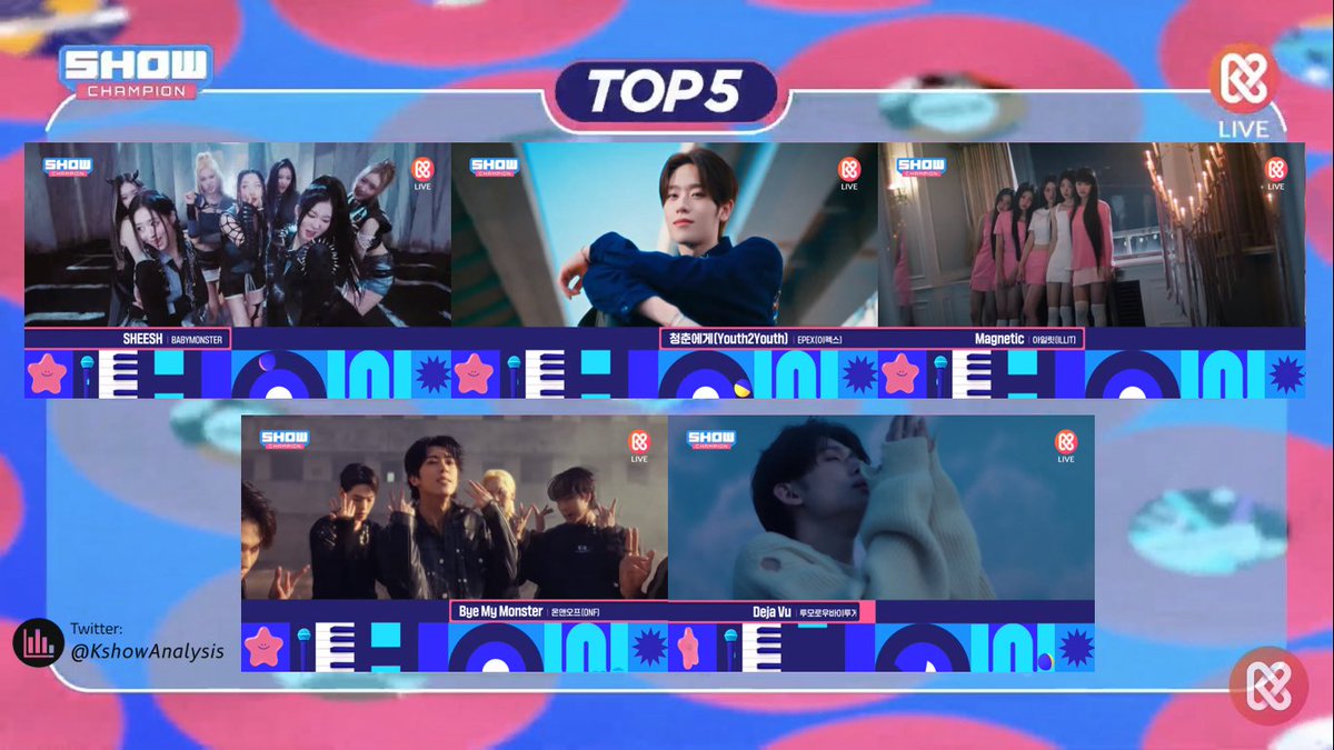 🔥 240417 - SHOW CHAMPION - NOMINEE #BABYMONSTER - SHEESH #EPEX - Youth2Youth #ILLIT - Magnetic #ONF - Bye My Monster #TXT - Deja Vu Congrats & good luck to all nominees 🍀