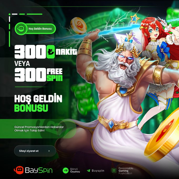 #Bayspin HOŞGELDİN BONUSUNUZ BAYSPİN'DEN 300₺ Veya 300 Freespin Deneme Bonusu BAYSPİN'DE KAZANMANIN SINIRI YOK ! Detaylı Bilgi ve Giriş İçin : cutt.ly/wwOJ1SQN #Bayspin #Bayspingiris