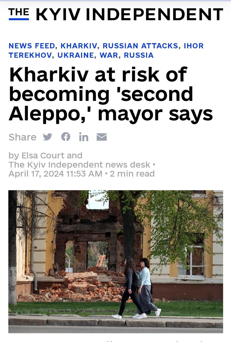 Russians are well on their way to completely destroying the historic city of Kharkiv, formally a population of 2,000,000. This is natural Russian culture, and it will happen in every country it's allow. Next up, Latvia, Lithuania, Estonia, Moldova.