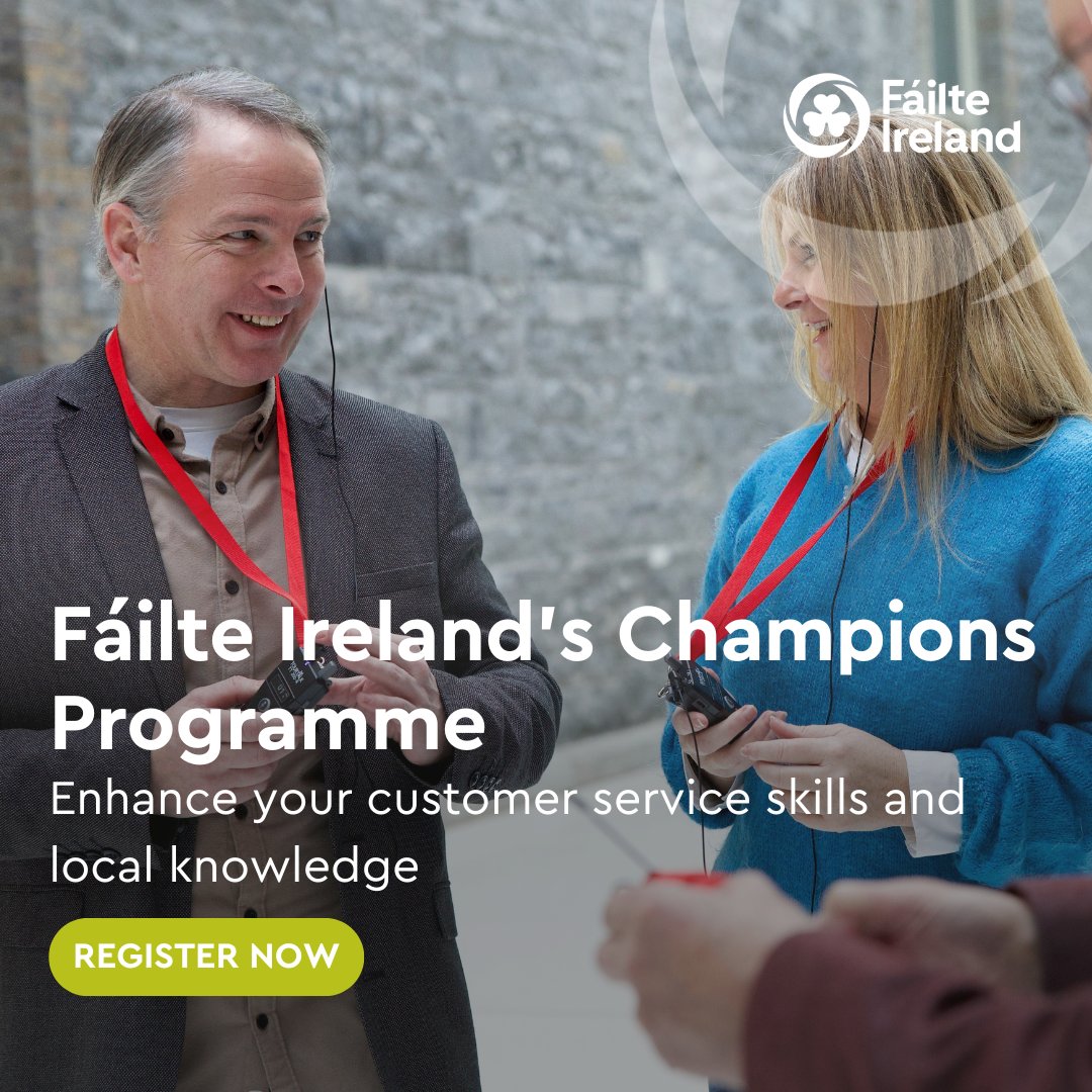 Looking to elevate your team’s skills to provide an exceptional visitor experience? We have launched a new Champions Programme to help enhance customer service skills and build local product knowledge. The programme will combine Fáilte Ireland’s successful Local Experts and