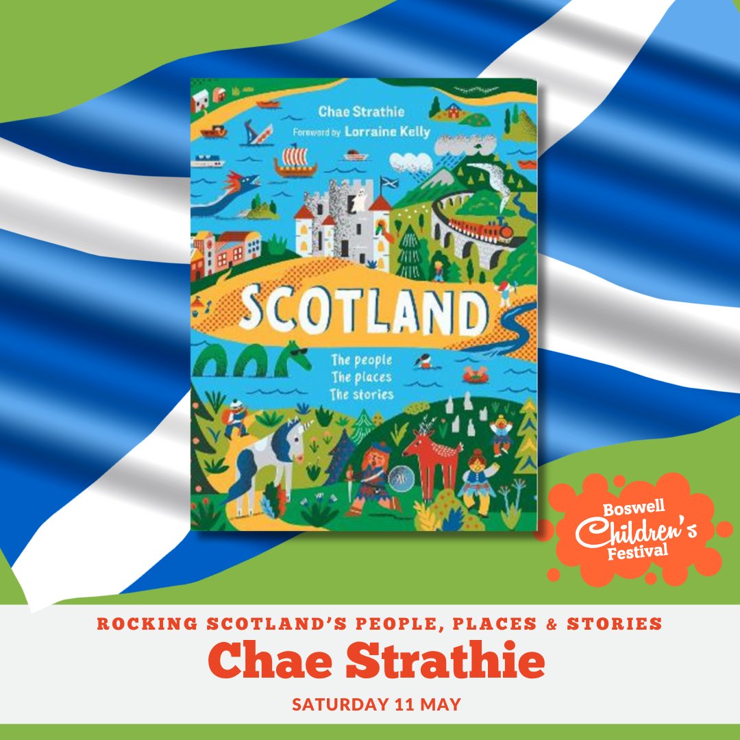 Discover everything that makes #Scotland special - from iconic landmarks🏰to magical myths🦄 and spooky ghost stories 👻, from its bloody battles and its rich culture ... and everything in between!🏴󠁧󠁢󠁳󠁣󠁴󠁿 Don't miss @chaestrathie at Boswell Children's Festival! 2PM SAT 11 MAY AGE 7+