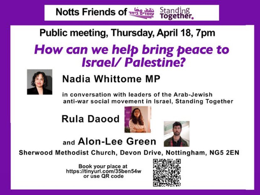 TOMORROW night in Nottingham, don’t miss it! As Israeli and Iranian governments both speculate on whether an all-out war will prop up their ailing regimes, we have to argue for solidarity between peoples, Palestinian, Israeli and Iranian. Book tickets at eventbrite.com/e/how-can-we-h…