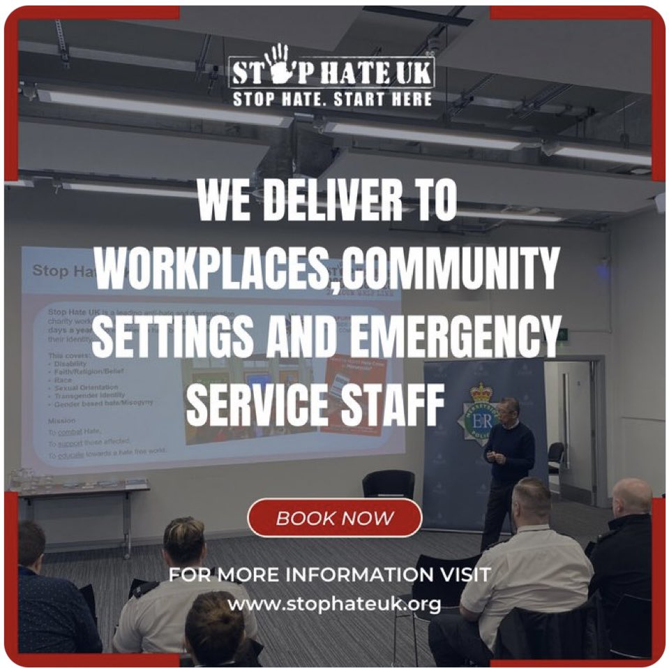 All workplaces should have an anti-hate ethos. We develop & deliver bespoke #training for establishments raising awareness on how to recognise, respond & report #hate #stophatestarthere For more information email: info@stophateuk.org Or visit our website: stophateuk.org/training-and-e…