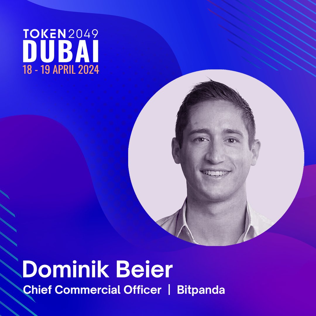 Meet Dominik Beier at #TOKEN2049 Dubai. Dominik is the Chief Commercial  Officer of @Bitpanda_global, a regulated, secure, and trusted European  broker for stocks, crypto, and other assets with more than 4M satisfied