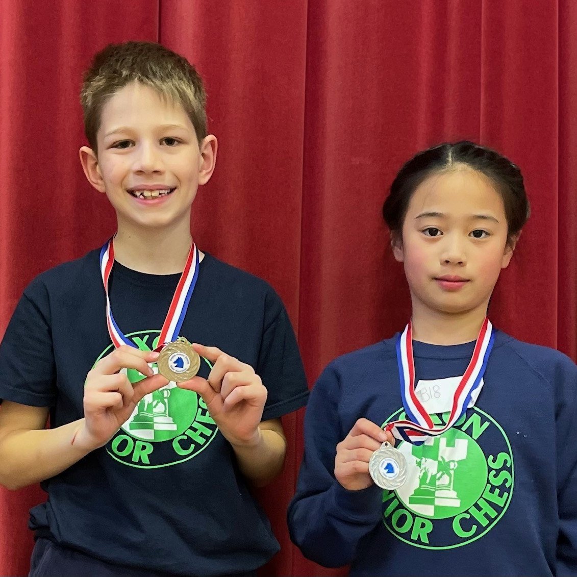 Yufei and Dimitri represented the Oxfordshire Chess team at the U11 County Championship and came in second place. The team has qualified for the final in Northampton later in the year. Well done to both of them!