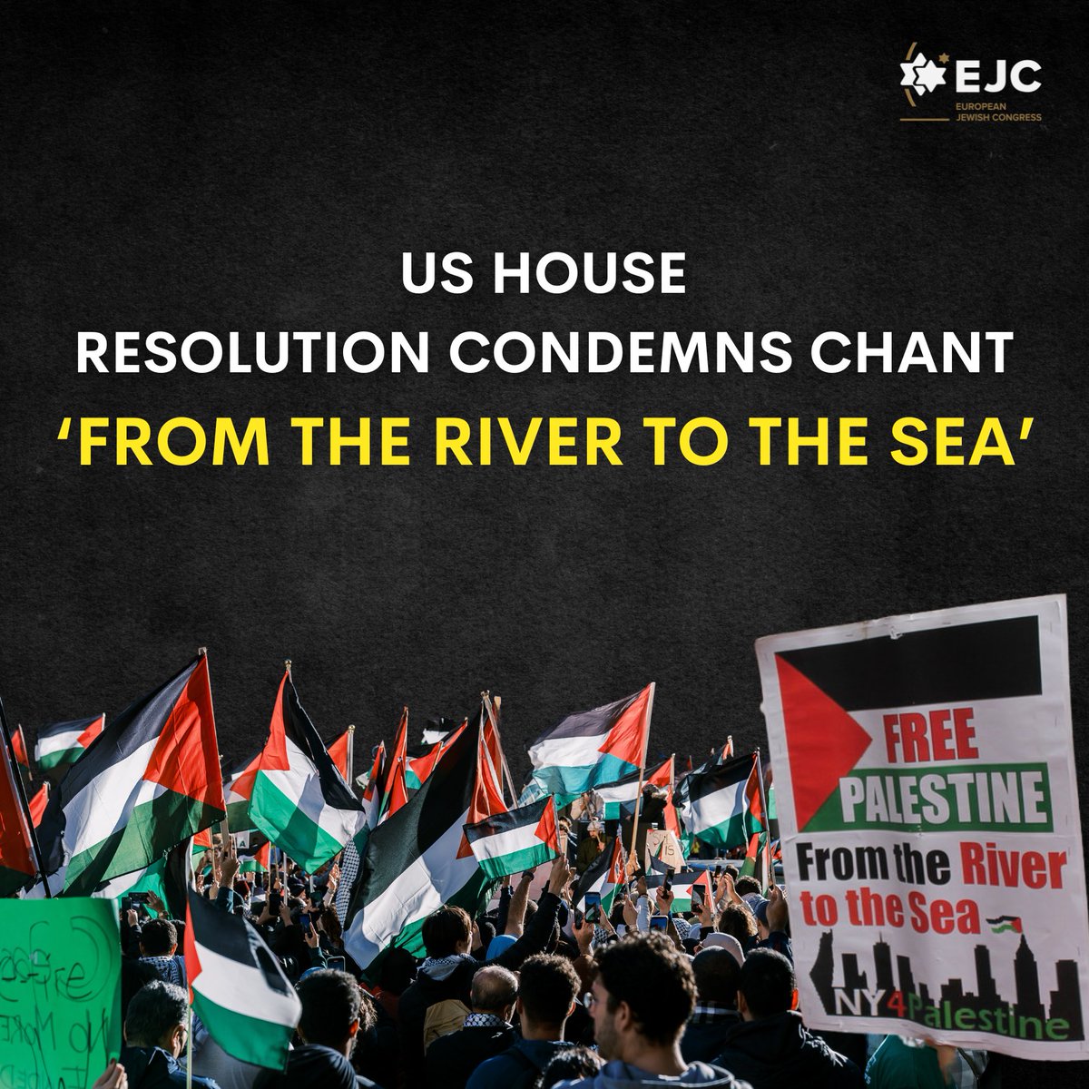 We welcome the US House of Representatives' resolution condemning ‘from the river to the sea’ slogan. This antisemitic chant is a rallying cry used by Hamas terrorists calling for the destruction of the State of Israel. Thank you for your leadership and moral clarity.