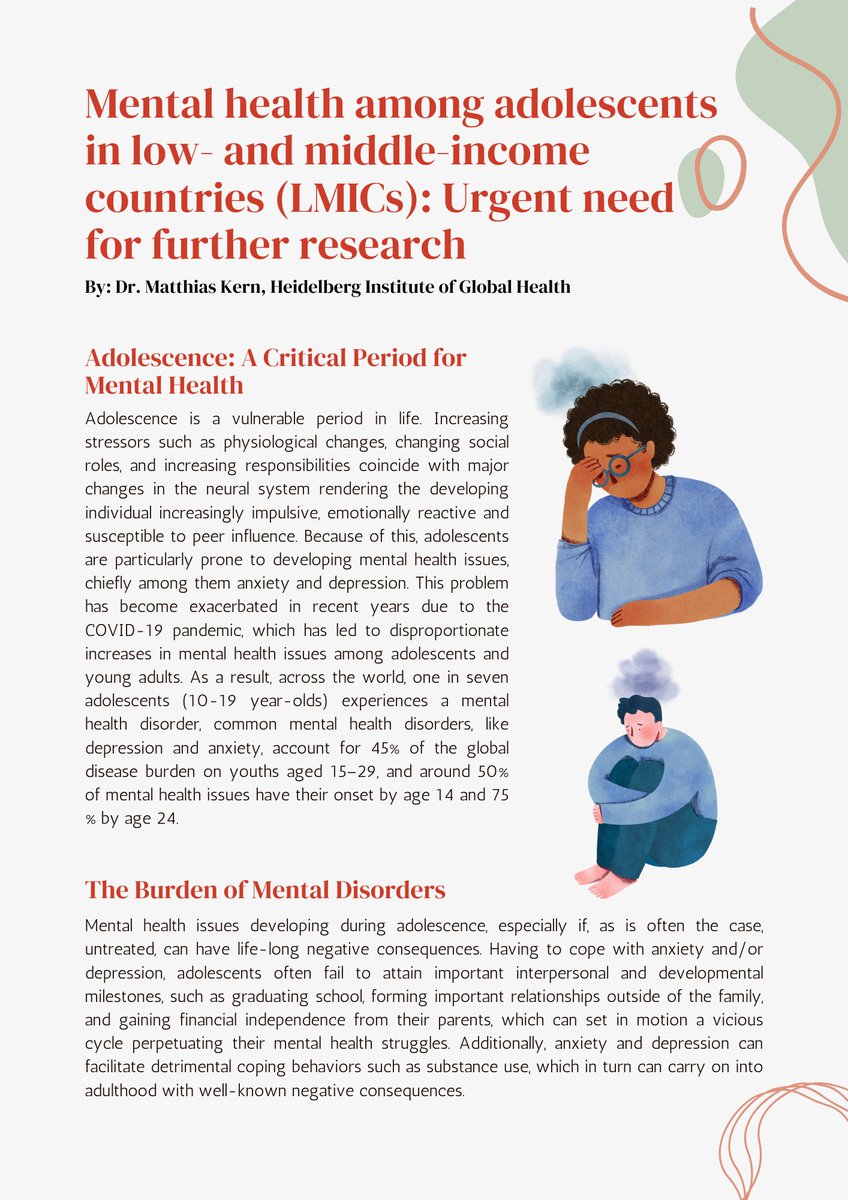 DASH_RHISSA's tweet photo. 📢 Urgent Need for Further Research on Mental Health Among Adolescents in LMICs 📢

Read the full article below 👇 https://t.co/9VAKgTs5oY