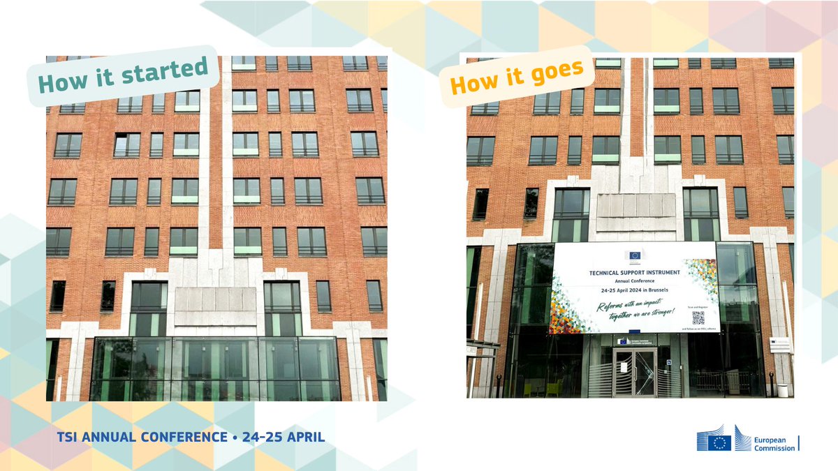 ✨Have you noticed something different when passing by DG Reform? We are getting ready for the #TSIConference! 🙌 📌It’s only 7 days until the big day, but you still have time to register 👉europa.eu/!QVTVM3