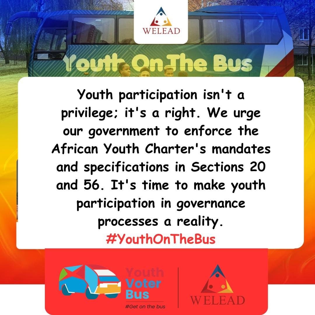 We have to make youth participation in the governance process a reality. #YouthPower #YouthReforms @weleadteam