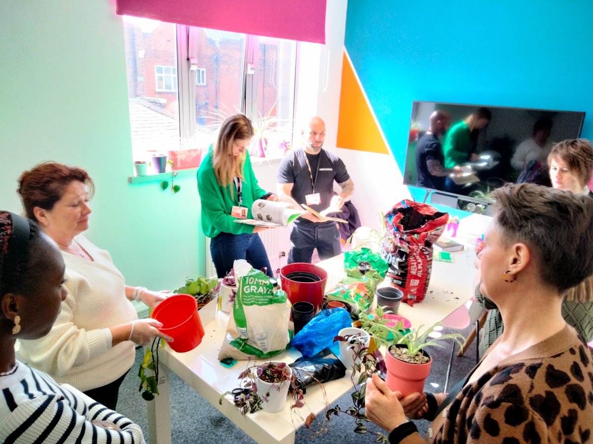 Spring has sprung🍃 The Bolton CVS team got together yesterday to repot our plants and spend some time bonding💜 Team work makes the dream work🦾