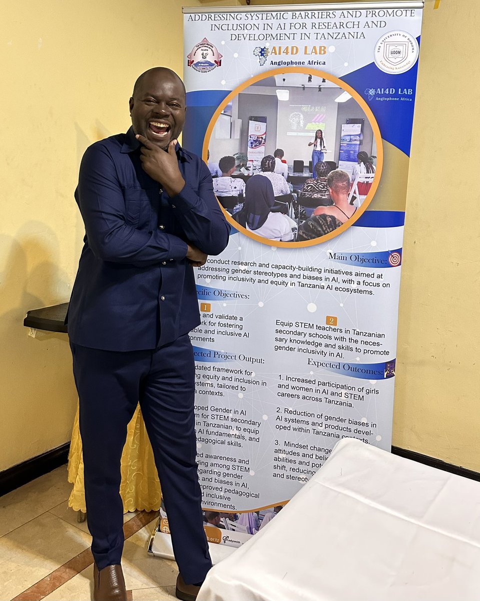 📍Mwanza, Tanzania

I led a workshop on Gender Gaps in Artificial Intelligence for over 18 #STEM teachers from selected schools in the Mwanza Region.

Lastly, the headmasters and headmistresses pledged to establish #AI digital clubs in each school following @TCRA_Tz guidelines.