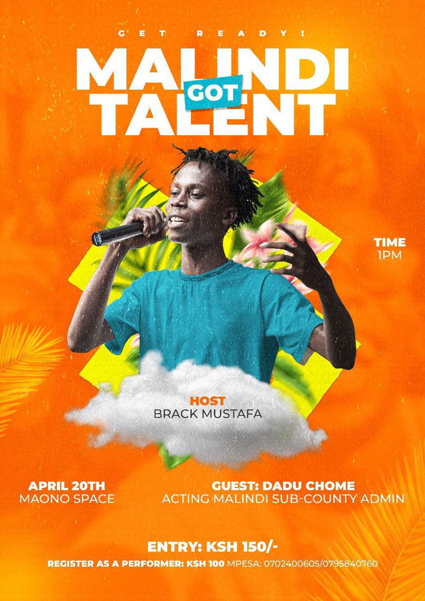 Hii Sato mambo itachemka🔥🔥🔥 Kutakuwa na #MalindiGotTalent Edition 1 ambayo itakuwa na kila aina ya talanta hapa @maono_space kutoka saa saba. Kiingilio ni 150 tu, na 100 kwa wasanii ambao wanataka kuperform. Kwa maelezo zaidi piga nambari iliyo kwa poster. #njoomaono