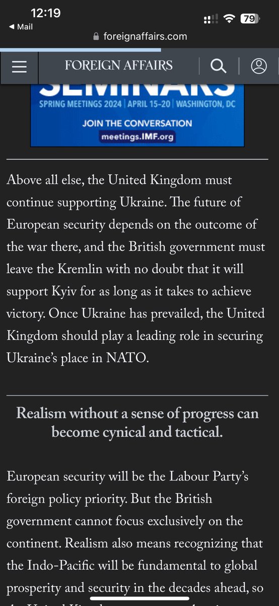 I love Ukraine more than I love Labour so I found the ‘progressive realism’ piece disappointing The only substance on a major war in Europe was this. But how do we get to ‘once Ukraine has prevailed’!? What will Labour do dif? Wishful thinking isn’t realistic or progressive ☹️