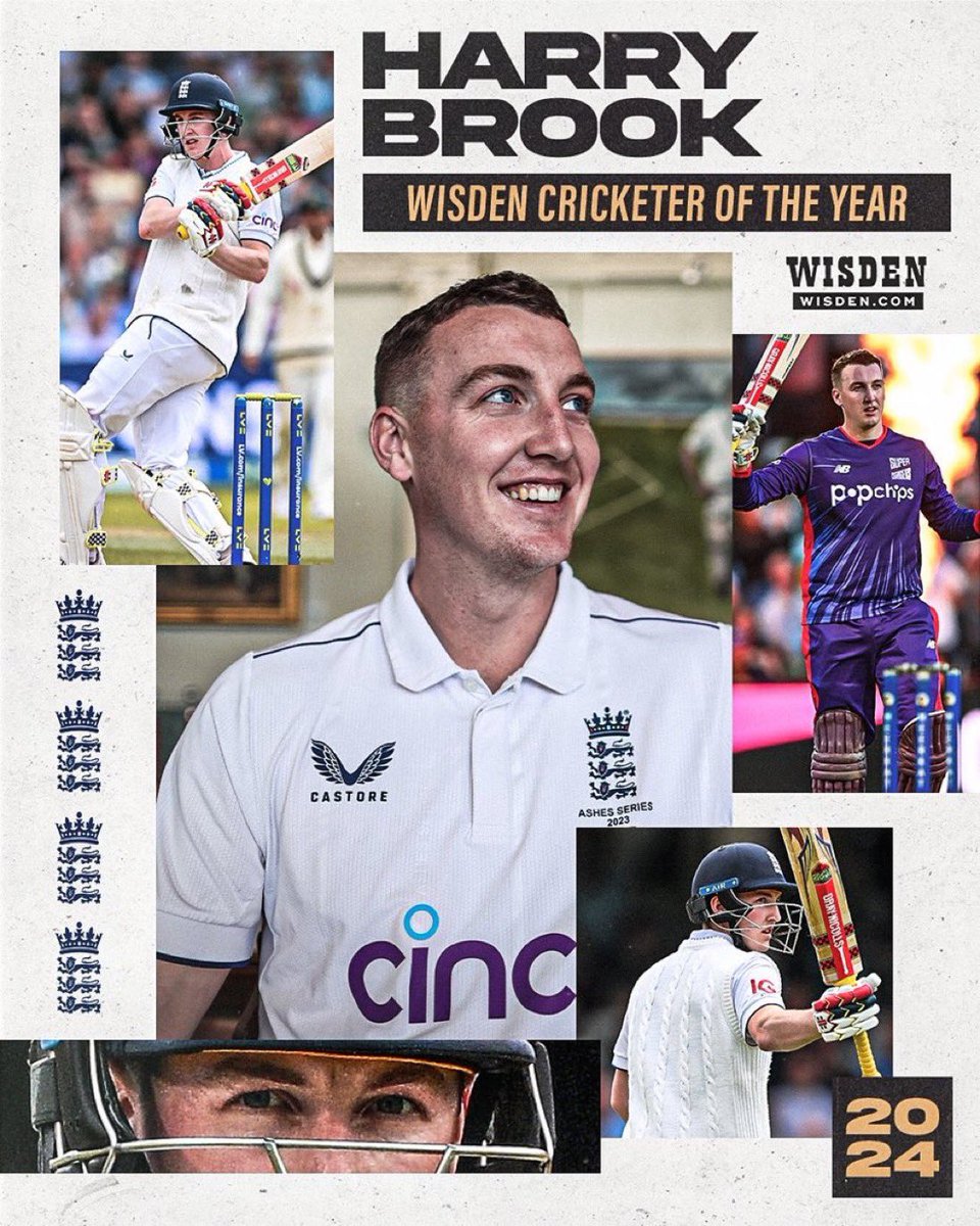 Great accolade for Harry, named as one of the 5 Wisden Cricketers of the Year!