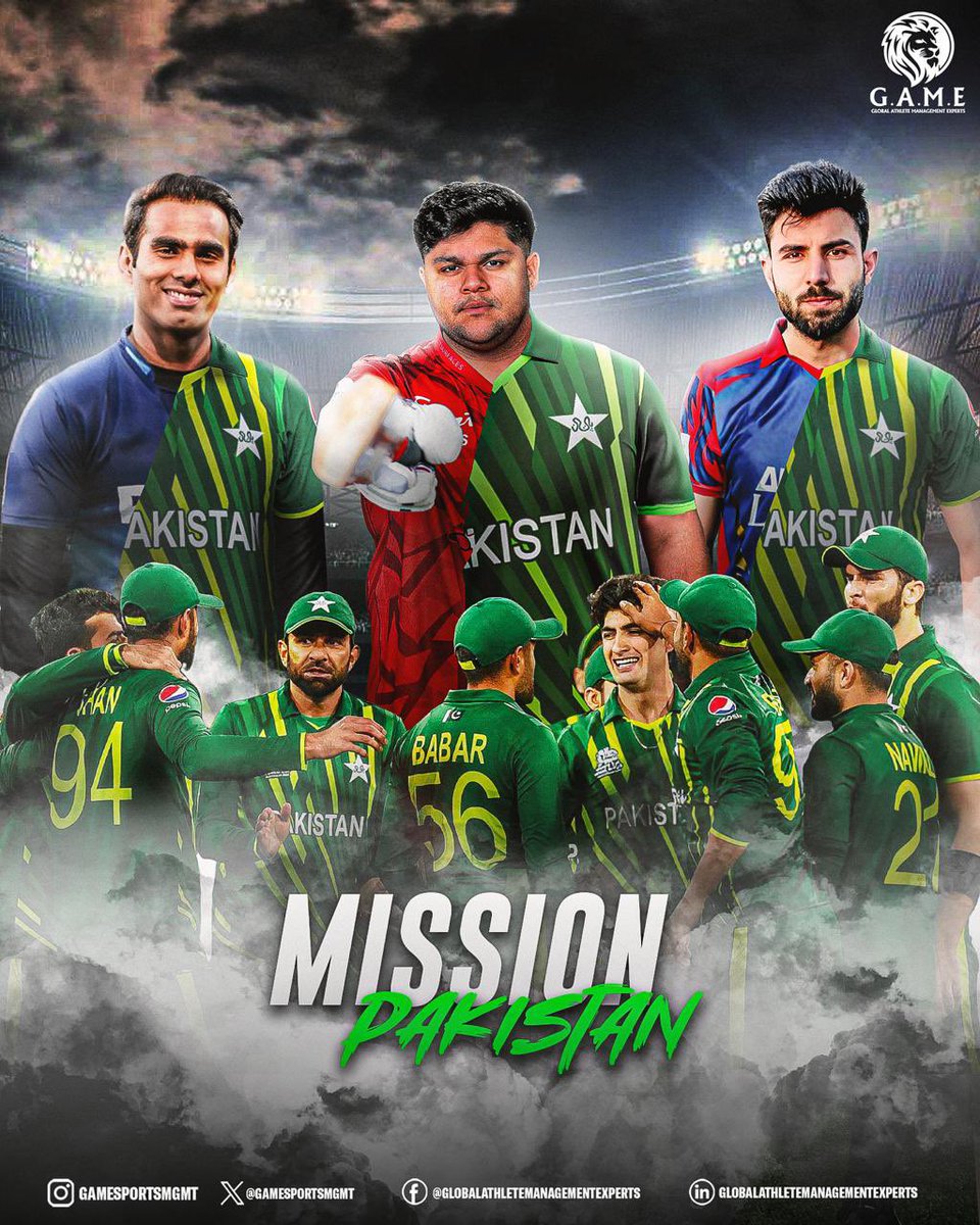 That dream transformation into Green 🇵🇰 Wishing all the luck to green shirts and specially our GAME stars @MAzamKhan45, @mirfankhan_75 and @muhammadalidazy for the #PAKvNZ T20I series 🙌🏼 #IamGAME #AzamKhan #IrfanNiazi #AliDazy #Cricket #Pakistan #Explore