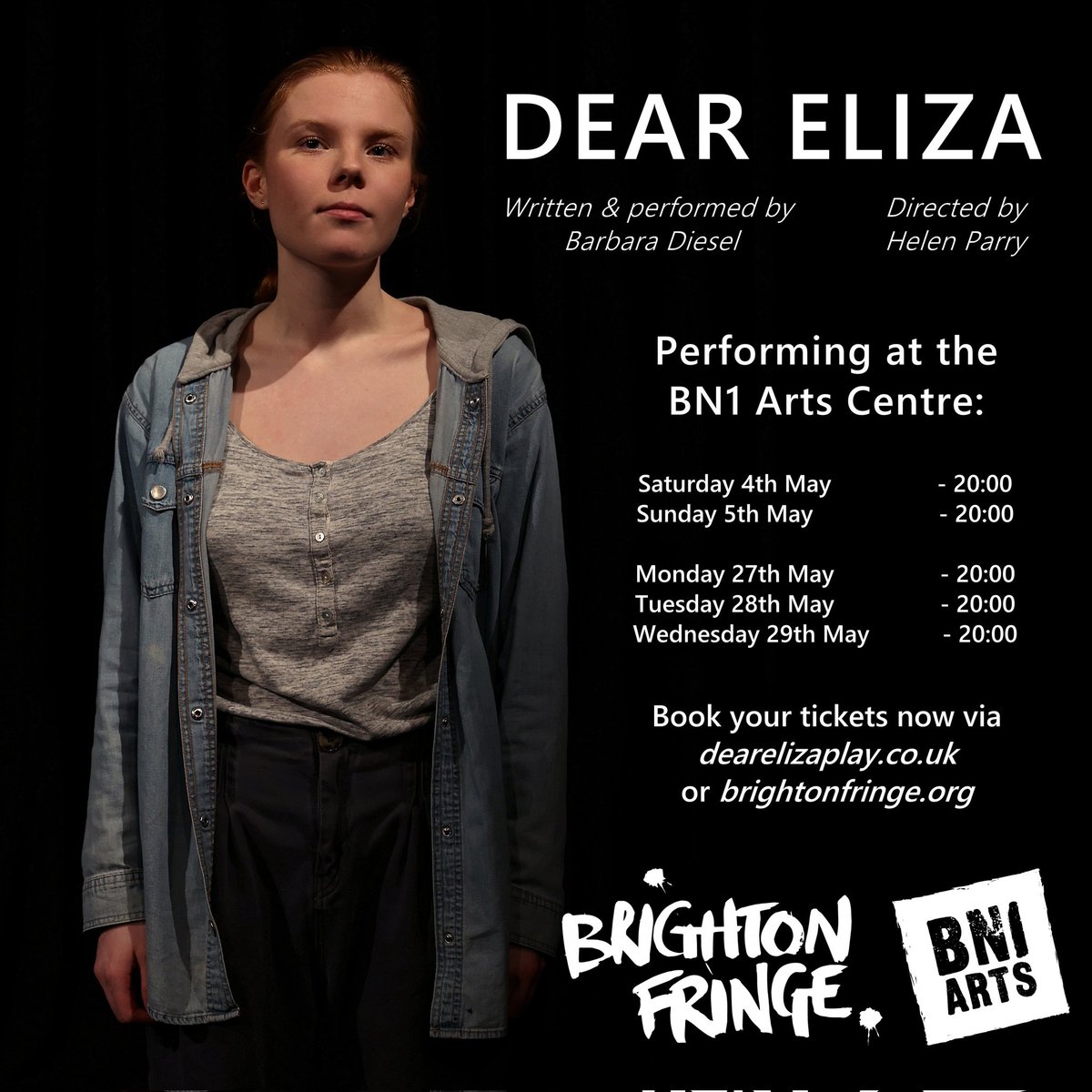 Dates for Dear Eliza at the <a href="/brightonfringe/">Brighton Fringe</a> 🦆

Psst... If you come on the first 2 performance dates, tickets are up to £2 cheaper 🤫

brightonfringe.org/events/dear-el…