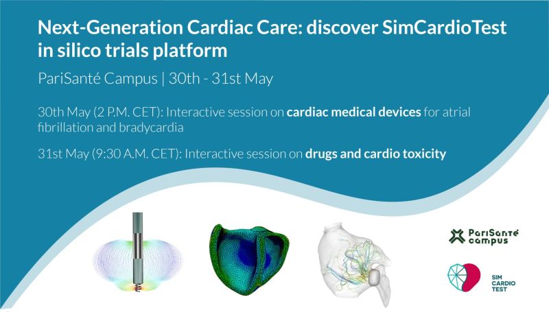 🚀 Discover next-gen #cardiaccare at the @SimCardioTest Event | May 30-31 | PariSanté

Explore #insilico trials & the innovative platform developed within the project. Learn about tools enhancing #medicalproduct development and #drugsafety.

✍️ Register: lnkd.in/dsvrPRE7