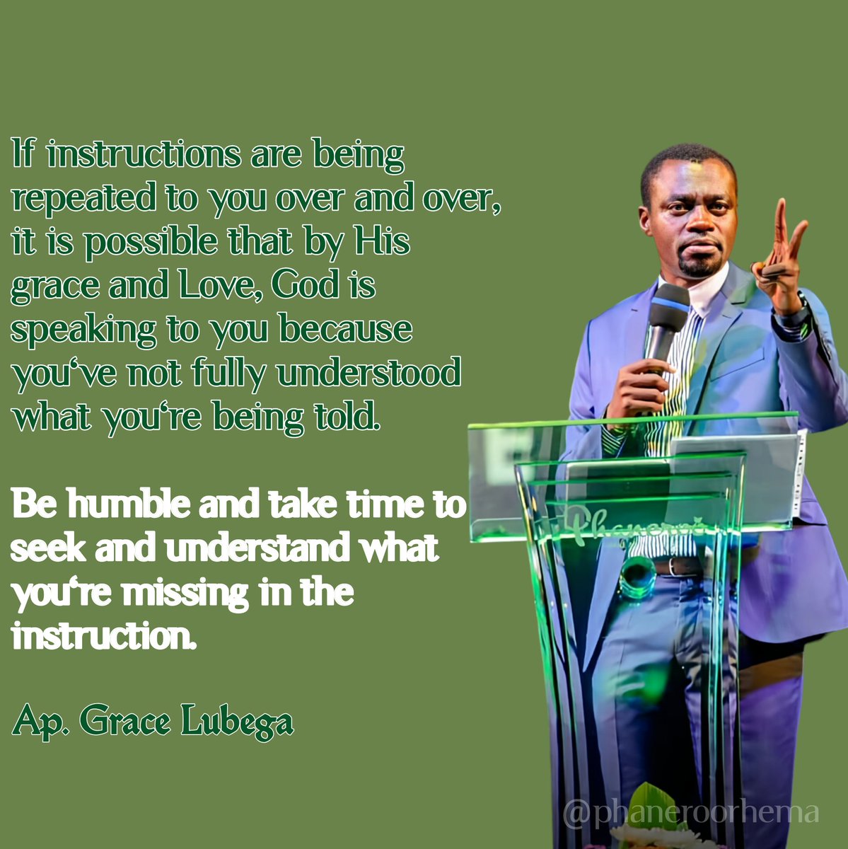 If instructions are being repeated to you over and over, it is possible that by His grace and Love, God is speaking to you because you've not fully understood what you're being told. Ap. Grace Lubega #PhanerooRhema #MenGatherVII #PhanerooApp