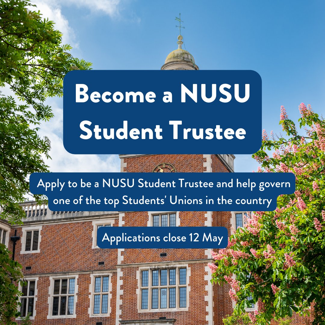 Would you like to be a Trustee for a purpose driven charity, direct a multi-Million- pound business, and ensure students needs are at the heart of the Student's Union Making? Apply to become a NUSU Student Trustee! nusu.co.uk/news/article/s…