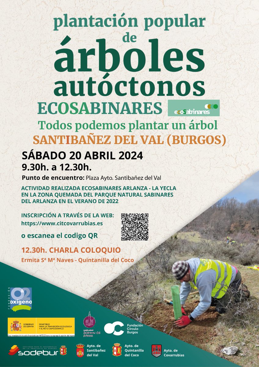 #SantibañezdelVal #Burgos Plantación Popular participa plantando y recuperando la zona quedama hace dos años y más actividades inscripción obligatoria.👇👇👇👇👇👇 eventbrite.es/e/entradas-tod… @mitecogob @sodebur @FCirculoBurgos