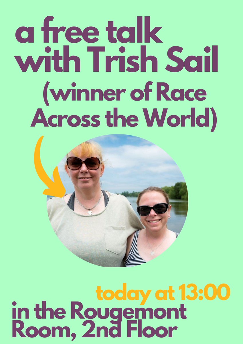 TODAY at 1pm head to the library for a fascinating talk with the winner of BBC Race Across the World 👇