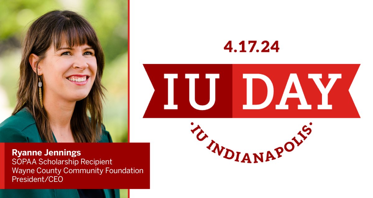 IU day is today! Help a Lilly Family School of Philanthropy student through your gift today, much like Ryanne Jennings, the 2023 SOPAA Scholarship recipient. Give today: philanthropy.indianapolis.iu.edu/giving/ways-to…