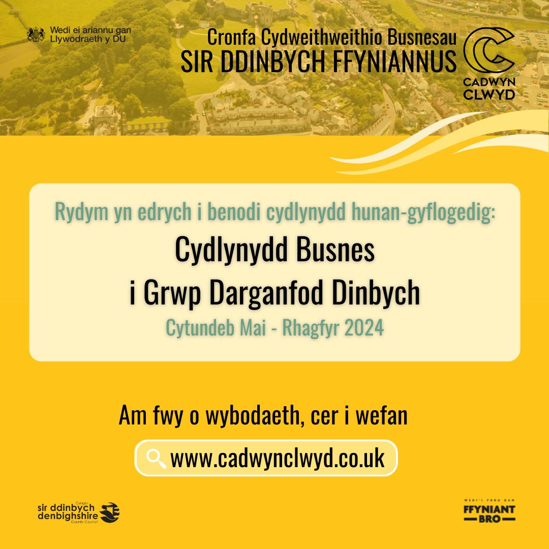 💥Rydym yn chwilio am gydlynydd prosiect br i weithio gyda Darganfod Dinbych. Ewch i bit.ly/3TZevVOam fanylion ar sut i wneud cais. 💥We are looking for a project coordinator to work with the Darganfod Dinbych group. Go to bit.ly/4aWRhX4for details on how to apply.