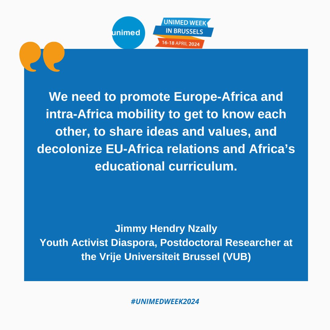 In the afternoon session, @AfricaEuropeFdn opened the debate regarding #education, #research and #innovation in Africa-Europe relations. Brilliant speakers highlighted the positive impact of capacity-building initiatives and #mobility programs on young people. #UNIMEDWEEK2024