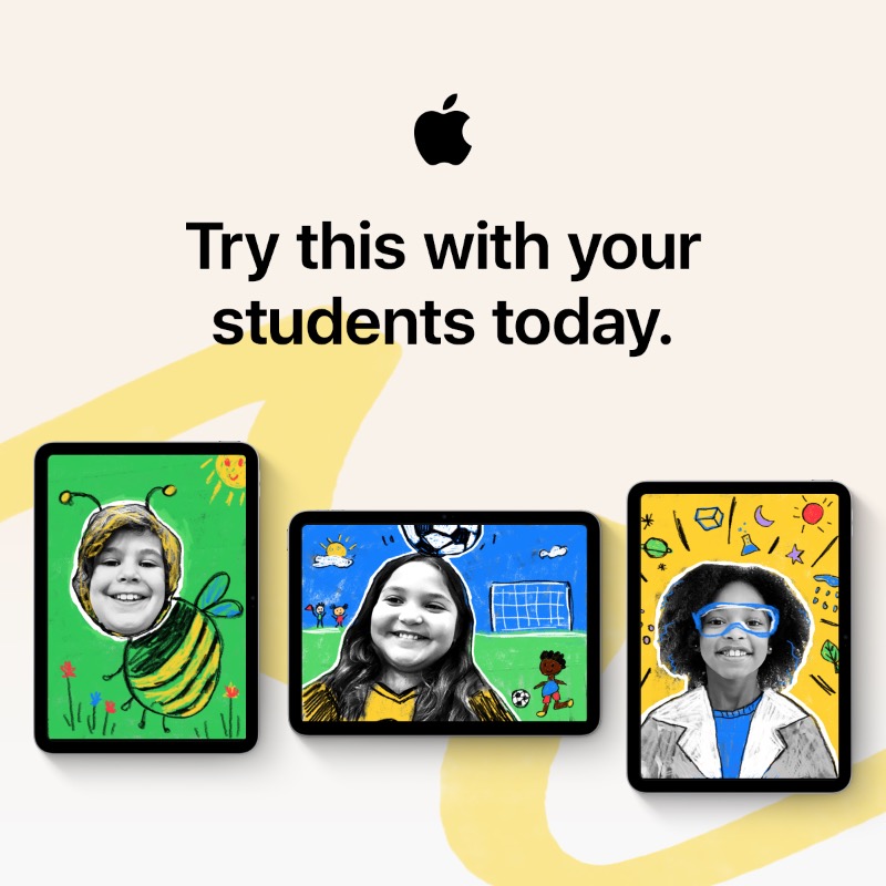 AppleEDU's tweet photo. World Creativity and Innovation Day is just around the corner. Make learning “pop” with this fun activity for iPad. 🤩

Try this 30-minute Everyone Can Create project in your classroom today. #worldcreativityday #everyonecancreate #AppleEducationCommunity #WCID